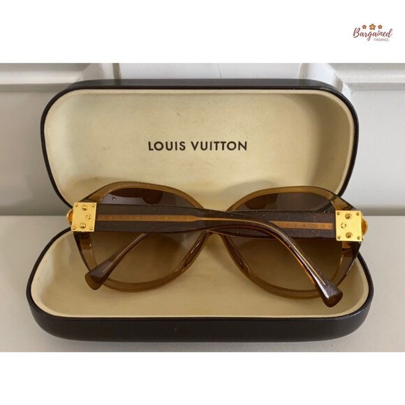 Auth LOUIS VUITTON Honey Speckling Acetate Frame Oversized Soupcon GM Sunglasses - Picture 12 of 12
